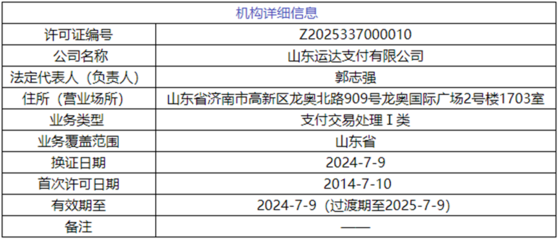 運達支付獲央行批準(zhǔn)增資擴股，拓展金融信息技術(shù)外包服務(wù)